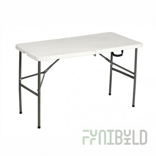 Folding table Victoria 120 white, suitcase
