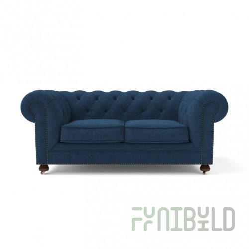 Chesterfield Lux ​​sofa two-seater blue