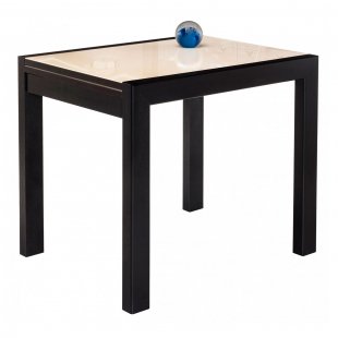 Glass table Jorah 90 beige / wenge