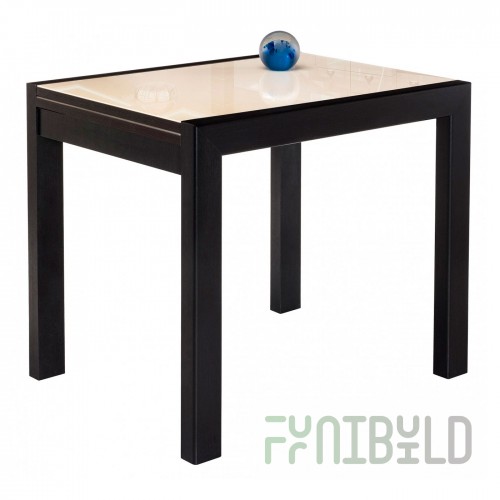 Glass table Jorah 90 beige / wenge