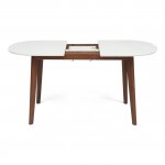 Dining table extendable BOSCO white/brown