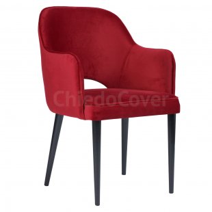 Chair Rose, velveteen color burgundy