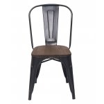 Chair Tolix Wood Black patina gold