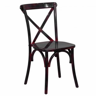 Crossback chair, black and red patina
