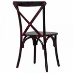 Crossback chair, black and red patina