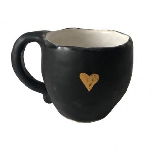 Cup black gold heart