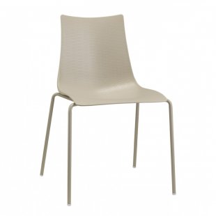 Plastic chair Bella Intrecciata, linen, tortora