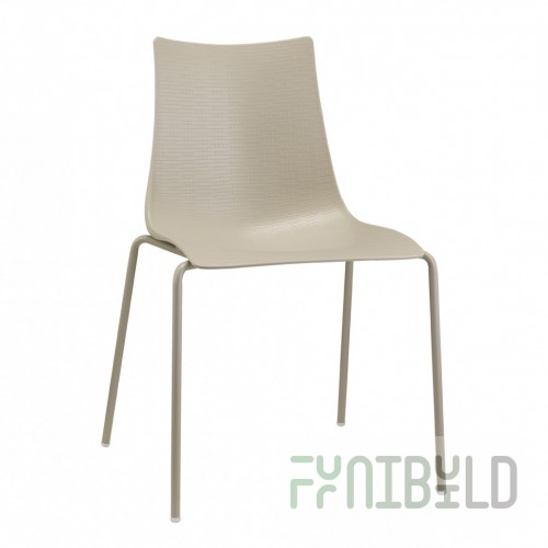 Plastic chair Bella Intrecciata, linen, tortora