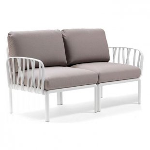 Plastic sofa with cushions Komodo 2, white/gray