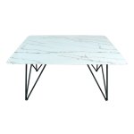 Dining table Sacramento white/glass