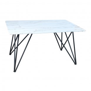 Dining table Sacramento white/glass