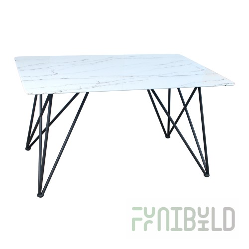 Dining table Sacramento white/glass