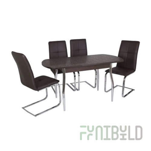Milton table + 6 Leon chairs