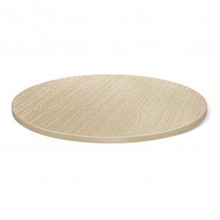 Table top chipboard, round, bleached oak