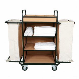 Maid trolley with MDF shelves and 2 bags for 110l light