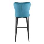 Half-bar stool Lillian, dark turquoise velvet