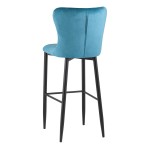 Half-bar stool Lillian, dark turquoise velvet