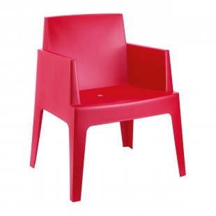 Plastic armchair Box, red