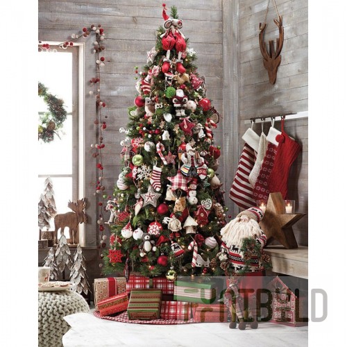 Designer Christmas tree decorated with Cozy Christmas