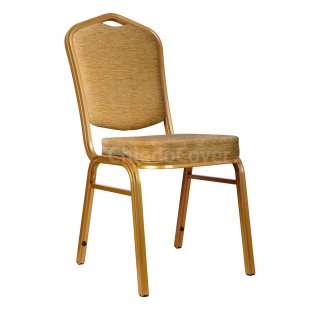Chair Hit 25mm - gold, chenille dark beige