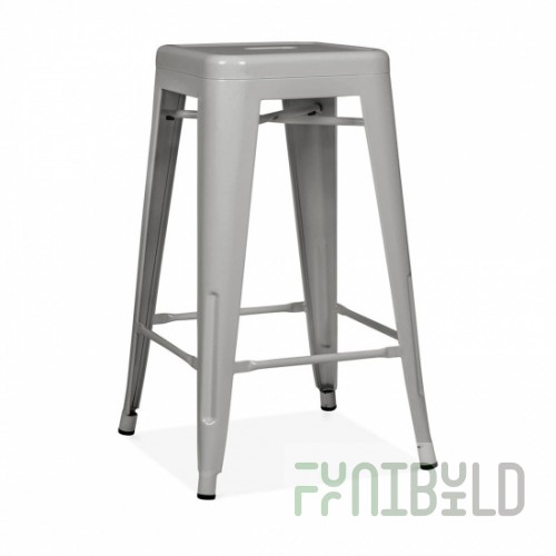 Tolix bar stool silver matte