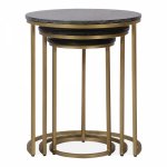 Madison table, black top, gold frame