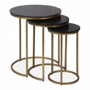 Madison table, black top, gold frame