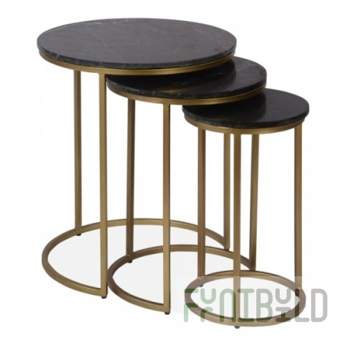 Madison table, black top, gold frame