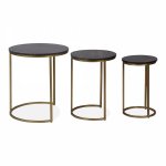Madison table, black top, gold frame