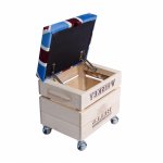Wooden Pouf Box Whiskey