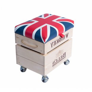 Wooden Pouf Box Whiskey