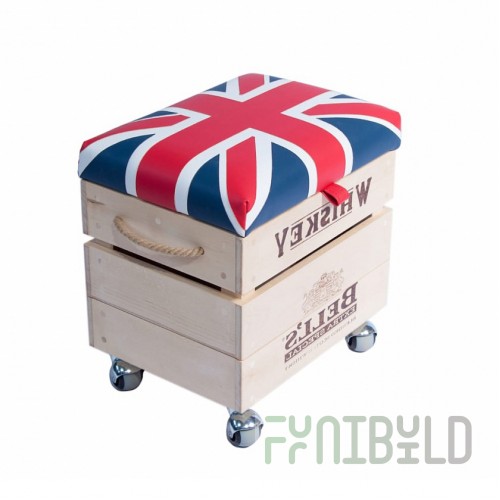 Wooden Pouf Box Whiskey
