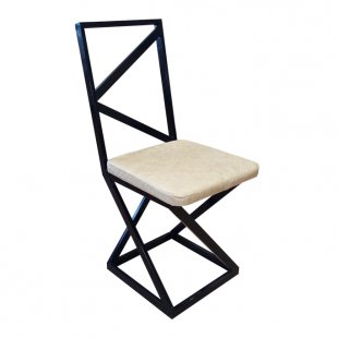 Loft chair, black frame, beige eco-leather