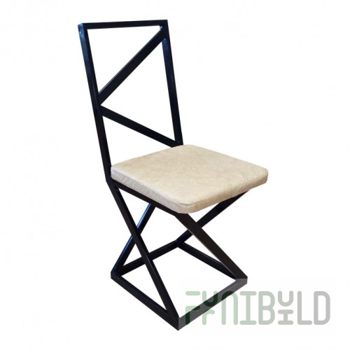 Loft chair, black frame, beige eco-leather