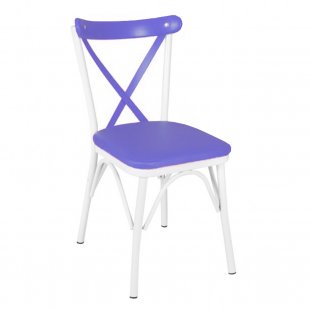 Crossback chair white/blue