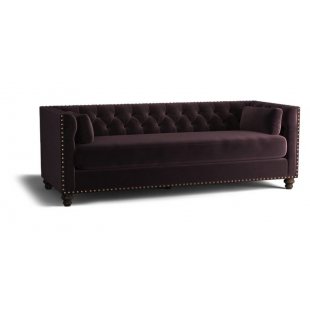 Chesterfield Florence Sofa Bed Three-Seater Folding Purple