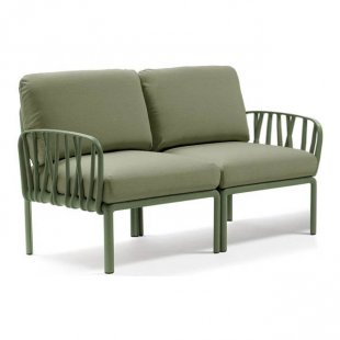 Plastic sofa with cushions Komodo 2, frame color agave, upholstery jungle