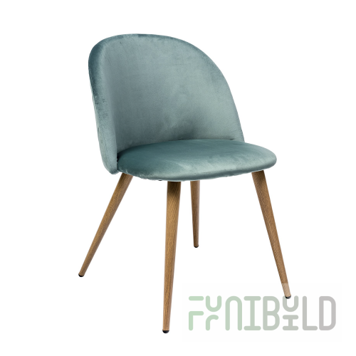 Chair Lyon, velveteen with diamonds, mint