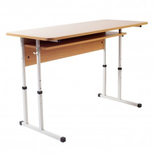 Two-seater desk with shelf K2