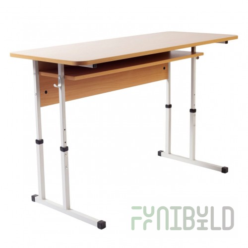 Two-seater desk with shelf K2