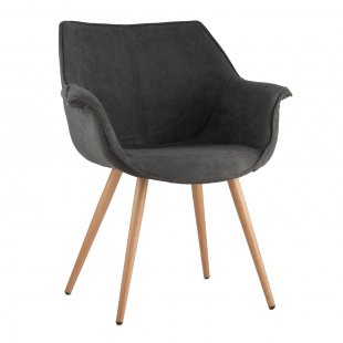 Julian chair, dark grey with armrests