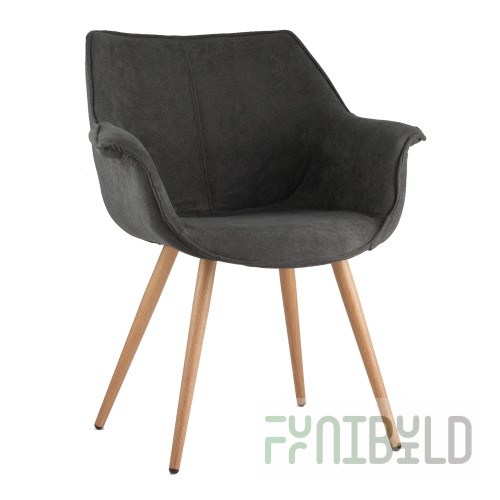 Julian chair, dark grey with armrests