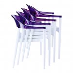 Plastic chair Carmen, white/purple Plastic chair Carmen, white/purple
