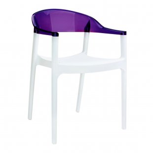 Plastic chair Carmen, white/purple