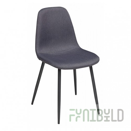 Cassiopea chair, graphite velour, black legs