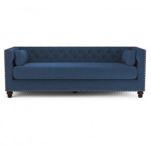 Chesterfield Florence sofa bed three-seater folding blue