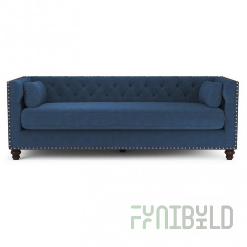 Chesterfield Florence sofa bed three-seater folding blue