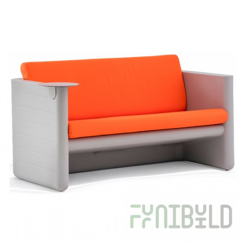 Plastic sofa with pillows Sunset