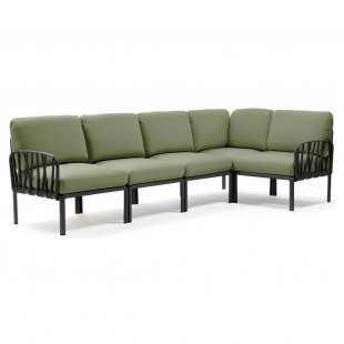 Plastic sofa with cushions Komodo 5 anthracite/jungle