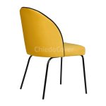Tony chair, yellow/black velveteen, black metal legs